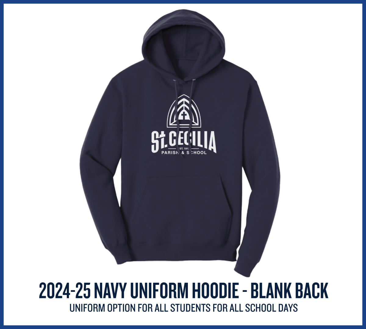 2024-25 School Uniform Navy Hoodie with blank back (no name)